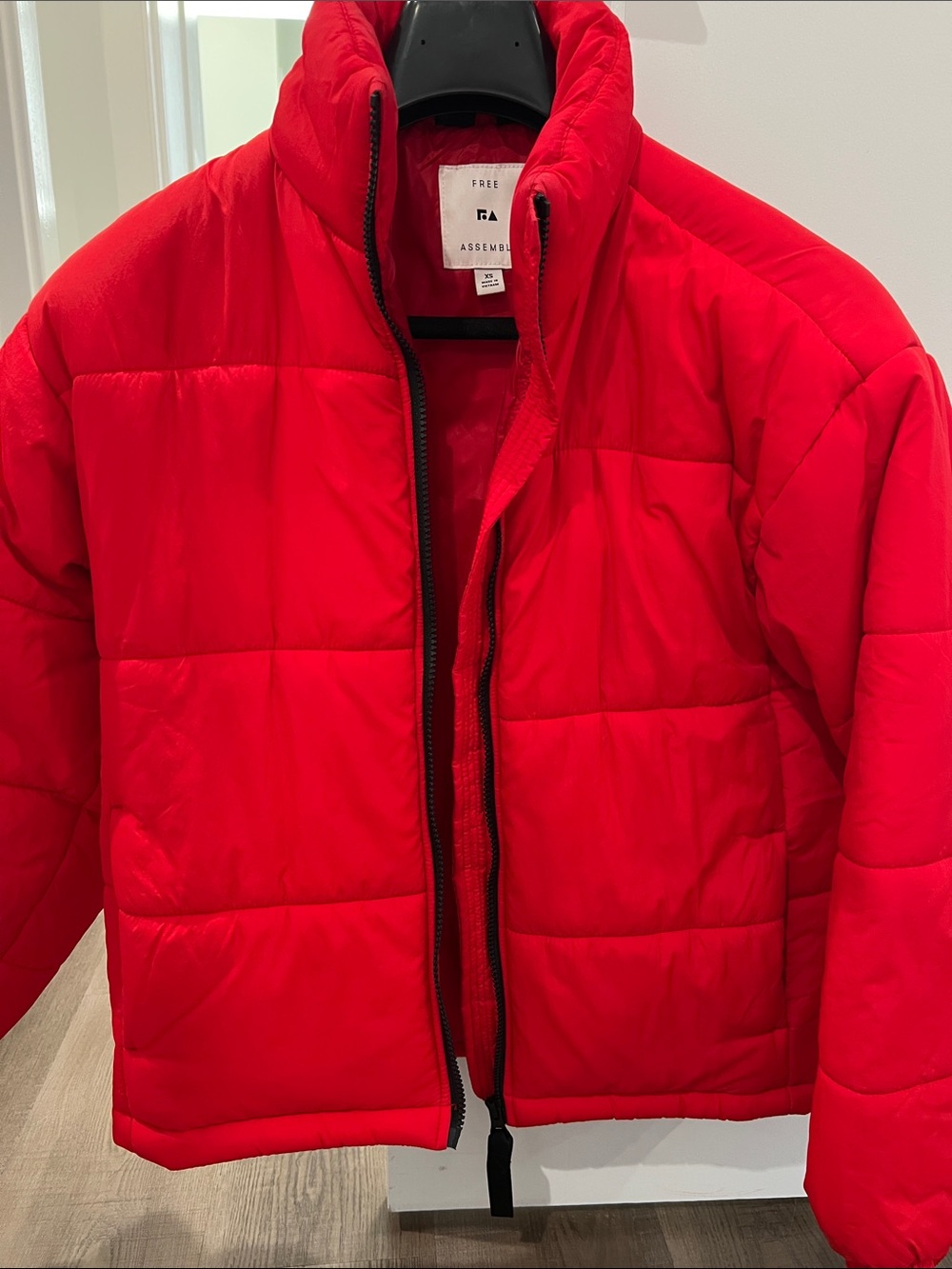 Free People Red Quilted Puffer Jacket